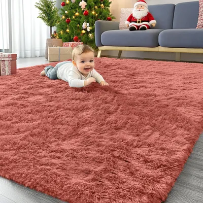 Immagine prodotto di Tappeto peloso e spesso, ideale per il soggiorno, dimensioni 80 x 150 cm, lavabile in lavatrice