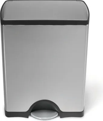 Produktbild von simplehuman 50  Liter rechteckiger Treteimer, fingerabdrucksicherer Edelstahl - 9,5x9,5x54,4 cm; CW1816