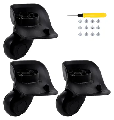 Produktbild von 3 Stück Ersatzräder für Gepäck W041-2-L links, schwarz, mit Doppelzweckschraubendreher