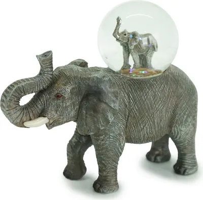 Produktbild von Glitzerkugel Elefant, 13 cm, Schneekugel Glitzerkugeln Elefanten Tier