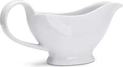 Produktbild von WishDeco Sauciere 200ml, Soßenkanne mit Henkel, Porzellan Sauciere Weiß, Saucen Behälter mit Lippenausguss für Soße, Salatdressings, Creme, Milchbrühe, Schwarz-Pfeffer, Spülmaschinenfest, 1 Stück