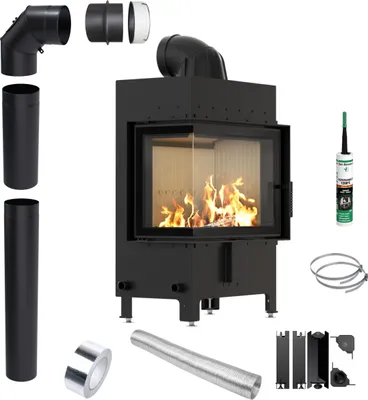 Produktbild von Kamineinsatz LUCY Links 12 kW Ø200 Ökodesign Set mit Schließung
