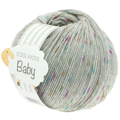 Produktbild von Lana Grossa - Cool Wool Baby Print Punto 0358 hellgrau türkis grün zyklam