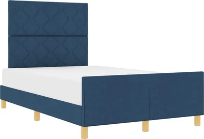 Immagine prodotto di vidaXL Struttura letto con testiera blu 120 x 200 cm in tessuto