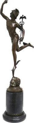 Produktbild von Bronzeskulptur Skulptur Hermes Merkur nach Giambologna Figur Antik-Stil Replik