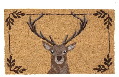 Productafbeelding van Clayre & Eef deurmat, 75x45 cm, bruin, kokosvezel, met hertenmotief