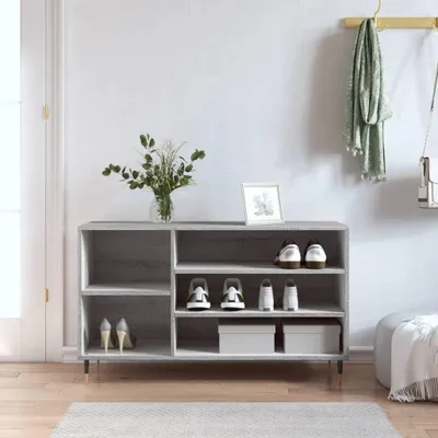 Zdjęcie produktu dla vidaXL Stojak na buty szary Sonoma 102x36x60 cm Materiał drewnopochodny
