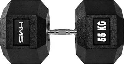 Produktbild von HMS Fitness Hexa Pro Hexagon-Kurzhantel 55 kg Gummi