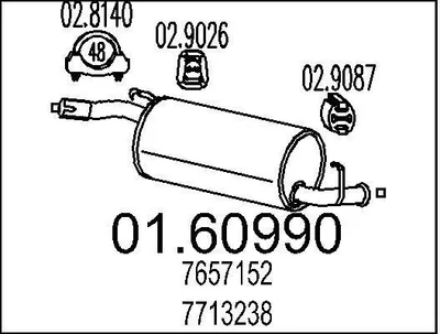 Produktbild von MTS 01.60990 Endschalldämpfer für FIAT Panda Schrägheck (141) Auspuff