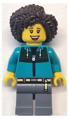 Immagine prodotto di LEGO Minifigura: Passeggero dell'autobus, femmina, con giacca color turchese scuro (codice cty1771)