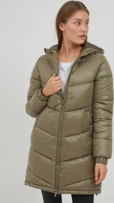 Produktbild von OXMO OXTabata Damen Steppmantel Wintermantel Winterjacke gefüttert mit hochabschließendem Kragen