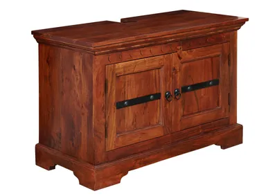 Image de MASSIVMOEBEL24 | Meuble lavabo 88x43 Acacia laqué Nougat OXFORD #1005