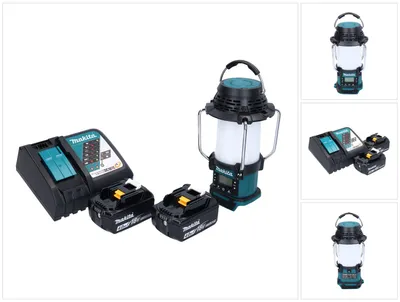 Image de Makita DMR 055 RM Radio sans fil 18 V FM avec lanterne 360 Lampe de poche + 2x batterie 4,0 Ah + chargeur
