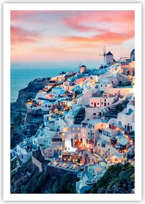 Produktbild von Poster - Poster ohne Rahmen - Santorini Griechenland anzeigen - 70x100 cm - Wand Bild - Wanddeko - Wandbilder - Kunstposter - Wandposter - Bilder - Kunstdruck - Wanddekoration - P2XPA70x100-4784