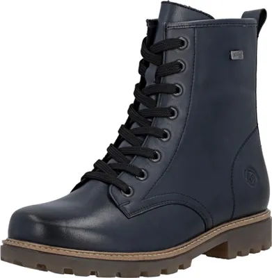 A single blue boot is shown against a white background.