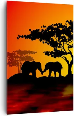 Produktbild von Bild auf Leinwand - Leinwandbild - Einteilig - Tiere Safari Savanne Giraffe - 80x120cm - Wand Bild - Wanddeko - Wandbilder - Leinwanddruck - Wanddekoration - Leinwand bilder - Wandbild - PA80x120-0539