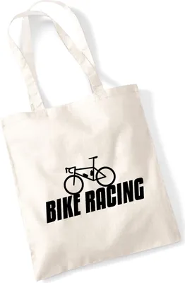 Produktbild von Huuraa Jutebeutel Bike Racing Fahrrad 10 Liter Natural Baumwolle Tasche Geschenkidee
