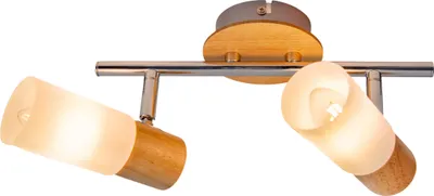 Zdjęcie produktu dla Lampa sufitowa do salonu lampa sufitowa szkło drewno reflektor sufitowy 2 płomienie 1283123