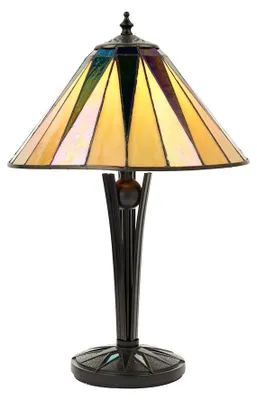 Obrázek produktu pro Stolní lampa DARK STAR, černá, vícebarevná, 1xE14x15W, sklo, rozměry: 44,5x30x30 cm, IP20, Tiffany