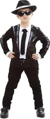 Produktbild von Mom Blues Brothers Kinderkostüm Schwarz 6-8 Years Schwarz 6-8 Years
