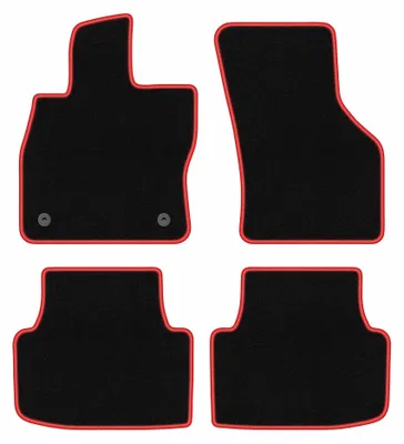 Image de Tapis de sol en moquette pour Cupra Formentor 2020- (SUV) – jeu 4 pièces, noir/rouge, sur mesure – Wielganizator CARLUX