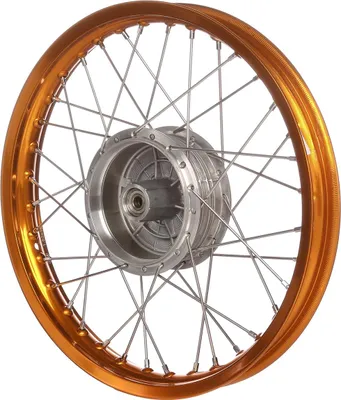 Zdjęcie produktu dla Szprychy kolo 1.6 x 16" felgi aluminiowe, anodowane pomaranczowe, szprychy ze stali nierdzewnej - Simson S50, S51, KR51 Schwalbe, SR4