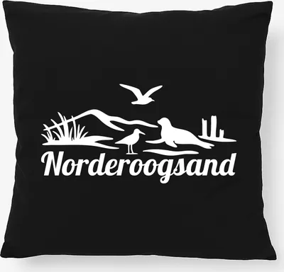 Produktbild von Huuraa Kissen Norderoogsand Strandmotiv 40x40cm mit Füllung Black Baumwolle Dekokissen Geschenkidee