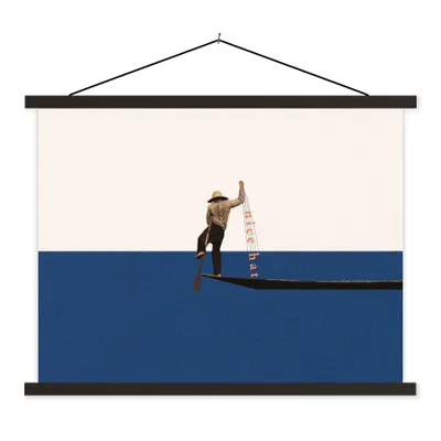 Produktbild von MuchoWow® Textilposter Frau - Komplimente - Abstrakt 40x30 cm mit schwarzem Rahmen - Dekorationen