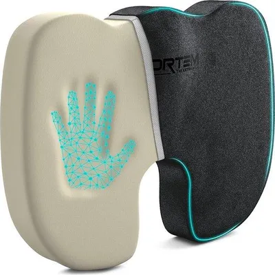 Productafbeelding van Unyqoos® Zitkussen – orthopedisch kussen voor de staartbeenschijf/ondersteunend kussen, gemaakt van 100% traagschuim, met een U-vormige uitsparing, antislip onderkant en een wasbare mesh-hoes, geschikt voor kantoor en auto