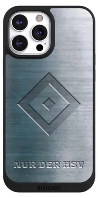 Produktbild von NIVOCASE Handyhülle für Apple iPhone 13 Pro Max Hülle NIVOpure Case Schwarz HSV Hamburger SV Metallic Look