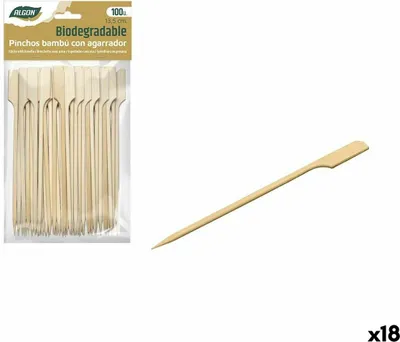 Obrázek produktu pro Sada špízů na grilování algon bambus 100 kusů 13,5 cm (18 kusů)
