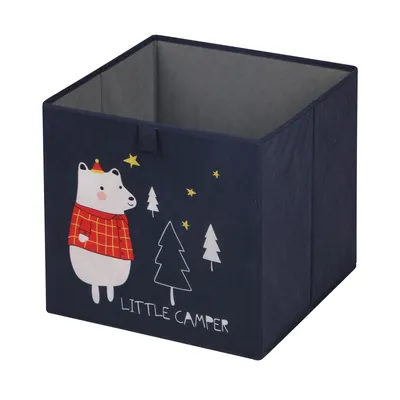 Produktbild von Faltbox DINO-2 im 2er Set - Aufbewahrungsbox für Kinderzimmer, Spielzeugkiste, Ordnungsbox Stoffbox, Regalbox mit Bären Motiv