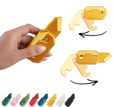 Image de Gravity Knife Fidget Toy 7 cm – jouet fidget 3D snap-action, PLA – Doré