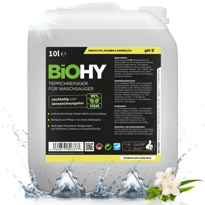 Produktbild von BiOHY Teppichreiniger für Waschsauger + Auslaufhahn, Teppichshampoo Konzentrat, 10 l