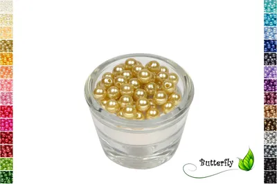 Produktbild von 50 Wachsperlen 8mm, Farbe:altgold 686