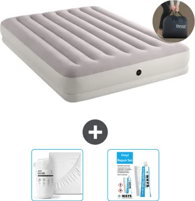 Obrázok produktu pre Intex Airbed - pre 2 osoby - 152 x 203 x 30 cm - sivá - vrátane čerpadla - pripevneného prestieradla a opravnej súpravy