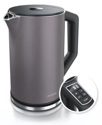 Productafbeelding van Roestvrijstalen waterkoker met temperatuurinstelling 40-100 graden in stappen van 5 - Dubbelwandig design - Model - 1,5 liter - 2200 W - Waterkoker met temperatuurweergave