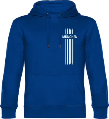 Produktbild von multifanshop Kapuzen Sweatshirt - München blau - Streifen, blau, Größe M