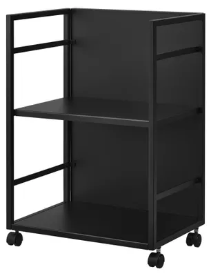 Image de Yamazaki Table d'appoint Chariot à roulettes Étagère à roulettes 42x60x32cm 2 niveaux Armoire à roulettes noire
