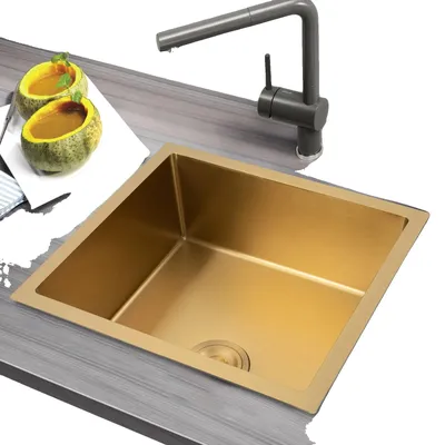 Imagen del producto de Fregadero de cocina, acero inoxidable, 20 cm de profundidad, capacidad de 3 litros, instalación encimera, un solo seno