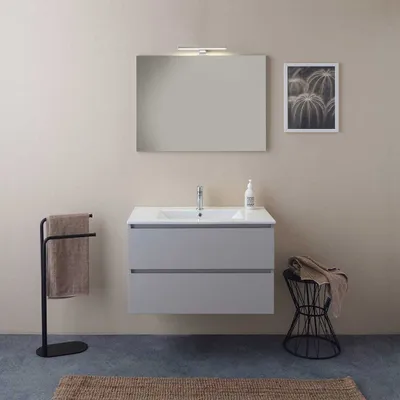 Produktbild von Unterschrank 80 cm, Keramikwaschtisch und Spiegel 80x60cm | Barcellona