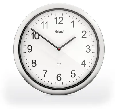 Imagen del producto de Reloj de pared Mebus, modelo 19809, color blanco/plateado