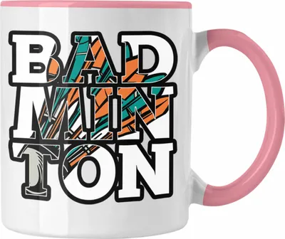 Produktbild von Trendation - Badminton-Tasse Geschenk für Badminton-Spieler Badminton-Trainer (Rosa)