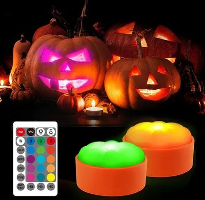 Zdjęcie produktu dla Światełka LED na Halloween - 2 sztuki - Świece z pilotem i timerem - Światełka świec na Boże Narodzenie