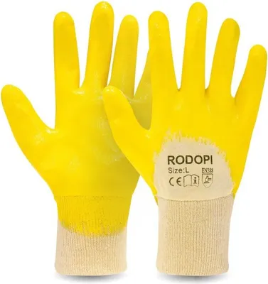 Produktbild von Arbeitshandschuhe Nitril "Lubrix" 3/4 gelb Gr. 10 10 Paar