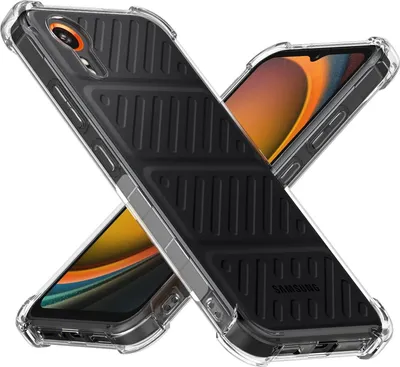Two phone cases are crossed over each other, showing the back and front of the cases.