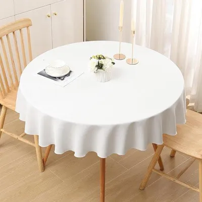 Produktbild von Wasserabweisendes Rundtischtuch 140cm Weiß