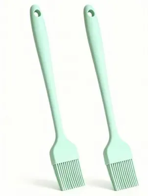 Image de 2 pinceaux de cuisine en silicone de 21 cm, pinceaux de cuisine, pinceaux pour barbecue, pinceaux de cuisine en silicone, pinceaux pour barbecue, pour les grillades, la pâtisserie, le mélange, la cuisine, le barbecue