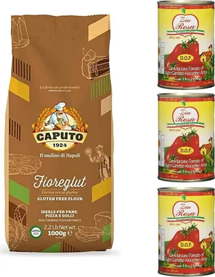 Produktbild von Mulino Caputo Fioreglut Glutenfreies Mehl 1kg + 3x Zia Rosa DOP Pomodoro San Marzano Tomate aus Kampanien Dose von 400g