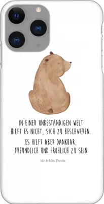 Produktbild von Mr. & Mrs. Panda Iphone 11 Pro Handyhülle Bär Schulterblick - Weiß - Geschenk, Motivation, Selbstachtung, Teddy, Handy Case, Premium Kunststoff, Bären, Bärenliebe